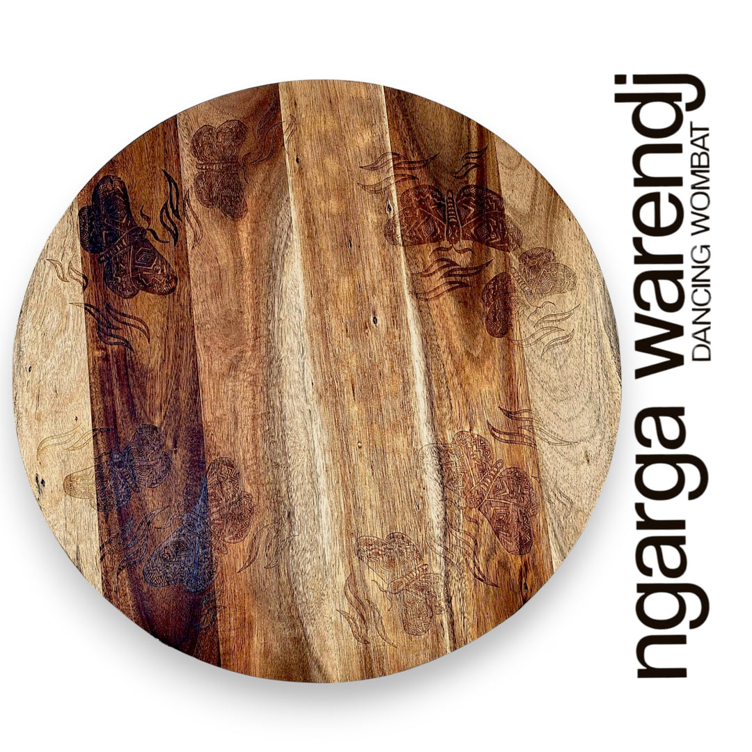 ACACIA WOOD LAZY SUSAN - ASSORTED DESIGNS