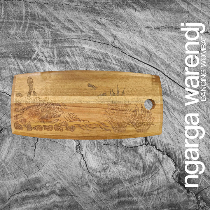 ACACIA WOOD SMALL PLATTER - ASSORTED DESIGNS