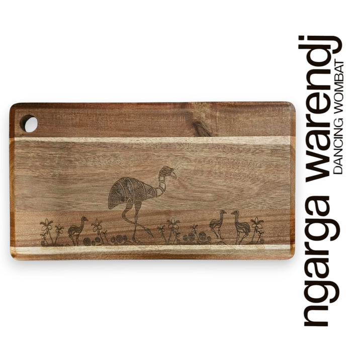 ACACIA RECTANGLE LARGE WOOD BOARD - ASSORTED DESIGNS