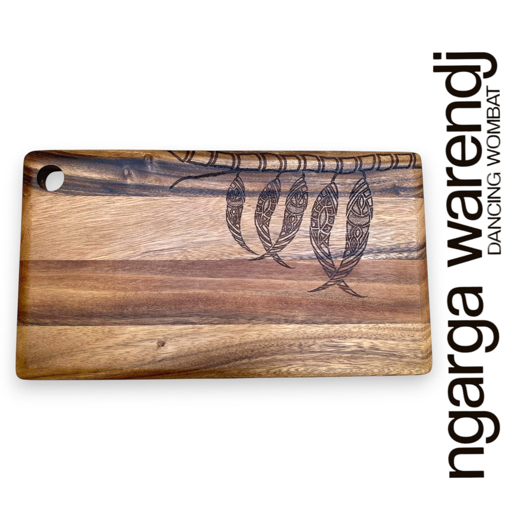 ACACIA RECTANGLE LARGE WOOD BOARD - ASSORTED DESIGNS