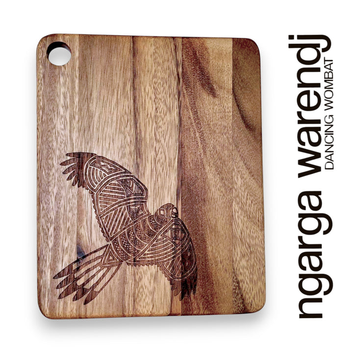 ACACIA WOOD SMALL RECTANGLE BOARD - ASSORTED DESIGNS