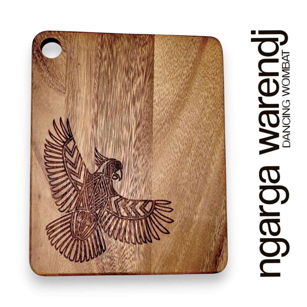 ACACIA WOOD SMALL RECTANGLE BOARD - ASSORTED DESIGNS