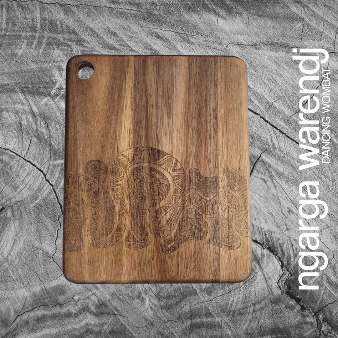 ACACIA WOOD SMALL RECTANGLE BOARD - ASSORTED DESIGNS