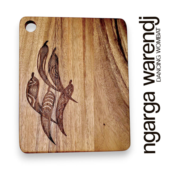 ACACIA WOOD SMALL RECTANGLE BOARD - ASSORTED DESIGNS