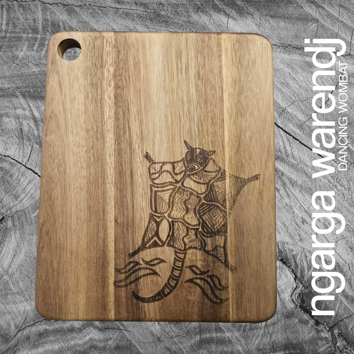 ACACIA WOOD SMALL RECTANGLE BOARD - ASSORTED DESIGNS