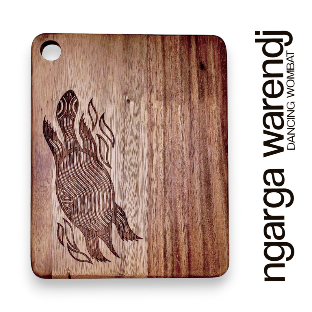 ACACIA WOOD SMALL RECTANGLE BOARD - ASSORTED DESIGNS