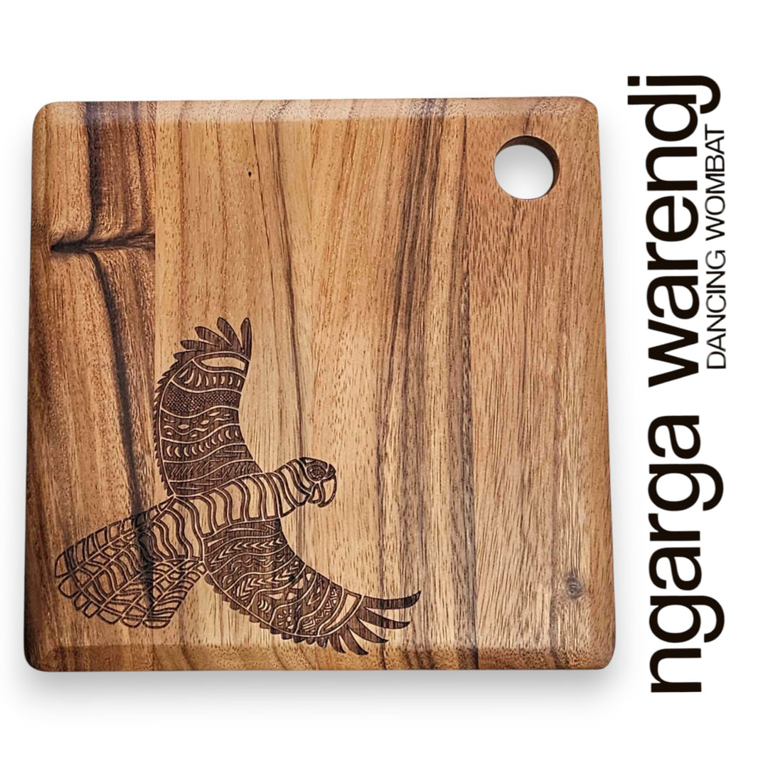 ACACIA WOOD SQUARE BOARD - ASSORTED DESIGNS