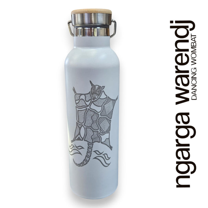 WALERT THE POSSUM DESIGN - BLACK OR WHITE 750ML DOUBLE WALLED INSULATED STAINLESS STEEL BOTTLE