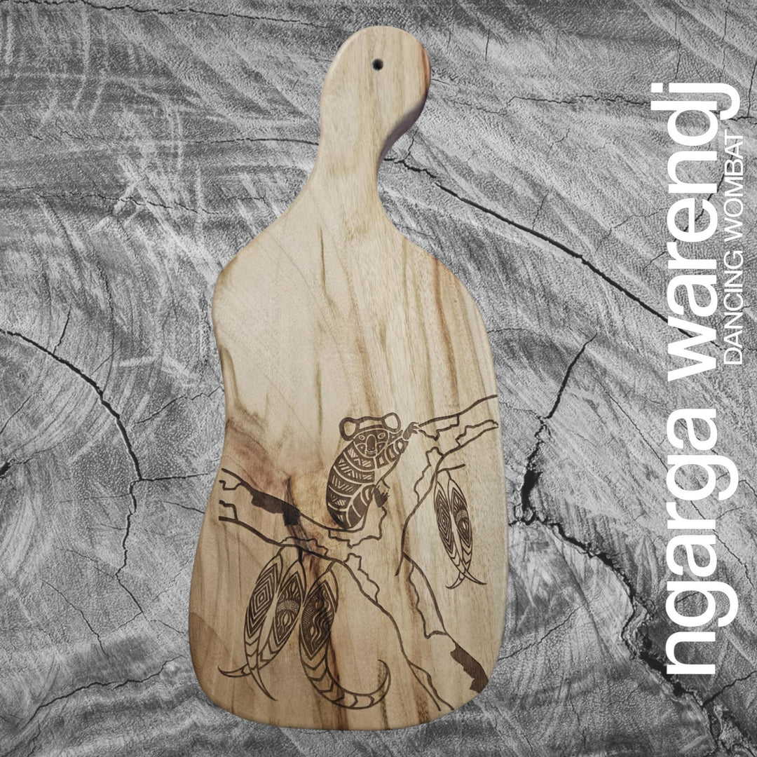 CAMPHOR LAUREL BOARD - LARGE HOOKED HANDLE ASSORTED DESIGNS