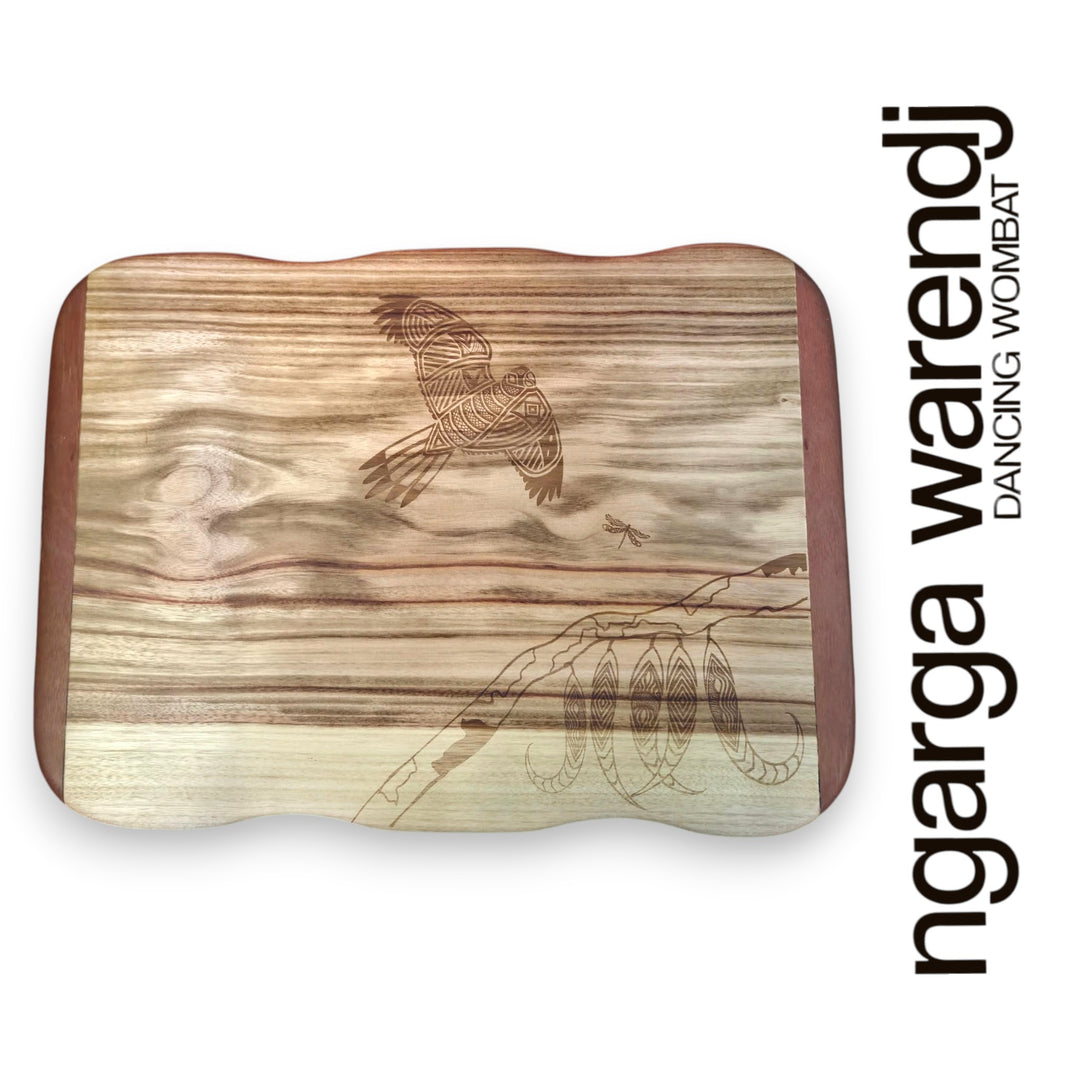 CAMPHOR LAUREL & REDGUM MEDIUM RECTANGLE BOARD - ASSORTED DESIGNS