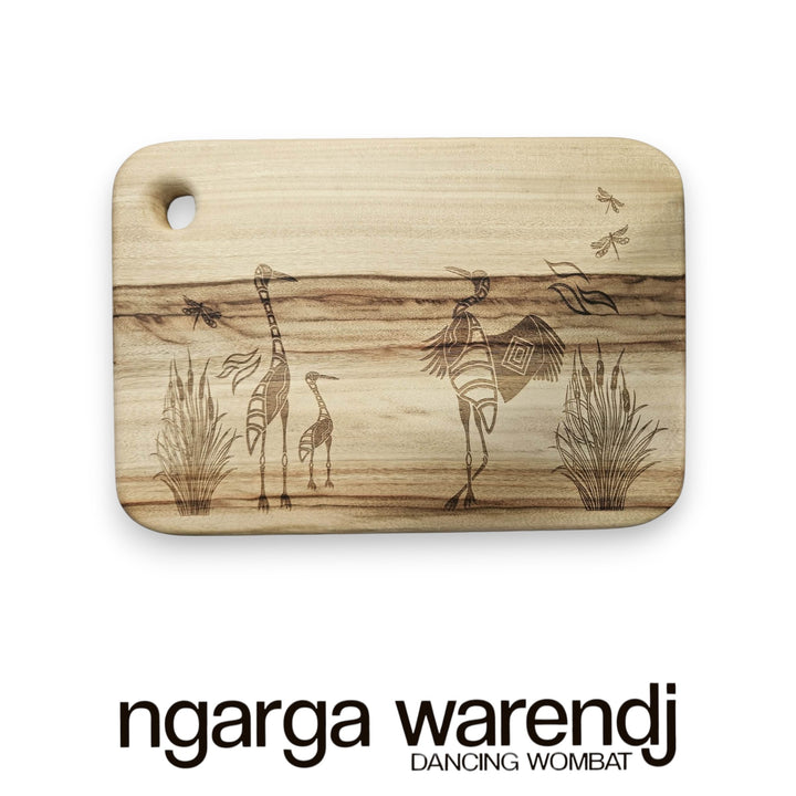 CAMPHOR LAUREL RECTANGLE BOARD WITH HOLE - LARGE - ASSORTED DESIGNS
