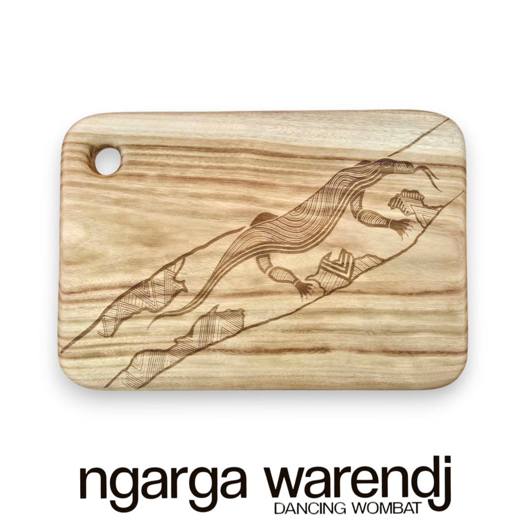 CAMPHOR LAUREL RECTANGLE BOARD WITH HOLE - LARGE - ASSORTED DESIGNS