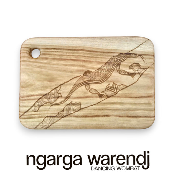 CAMPHOR LAUREL RECTANGLE BOARD WITH HOLE - LARGE - ASSORTED DESIGNS