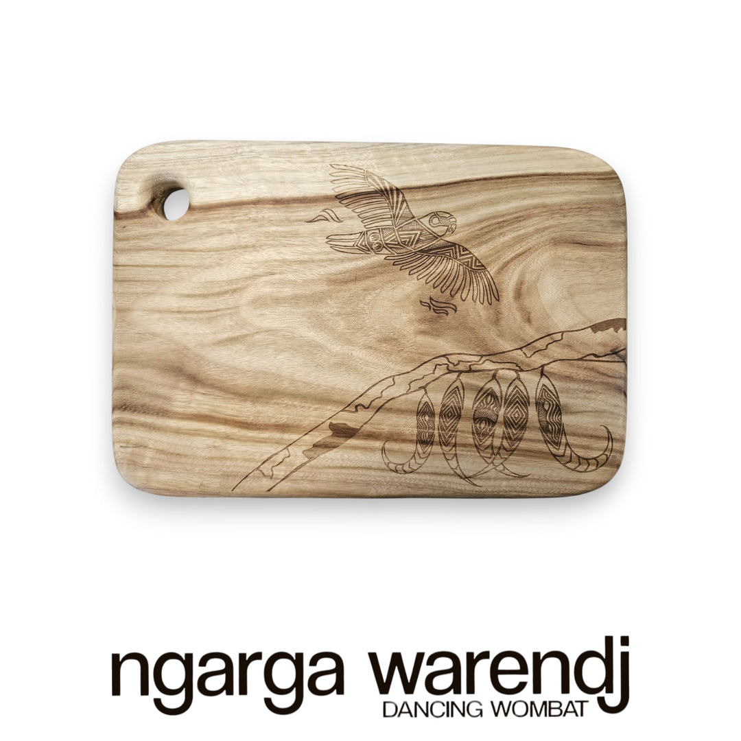 CAMPHOR LAUREL RECTANGLE BOARD WITH HOLE - LARGE - ASSORTED DESIGNS