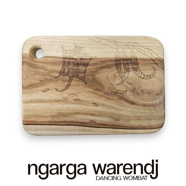 CAMPHOR LAUREL RECTANGLE BOARD WITH HOLE - LARGE - ASSORTED DESIGNS