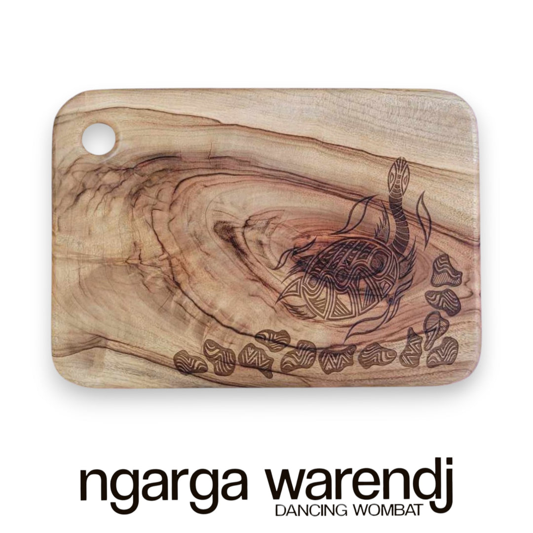 CAMPHOR LAUREL RECTANGLE BOARD WITH HOLE - LARGE - ASSORTED DESIGNS