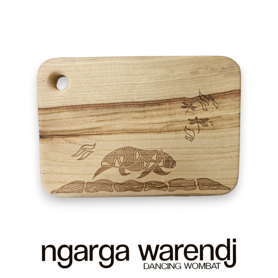 CAMPHOR LAUREL RECTANGLE BOARD WITH HOLE - LARGE - ASSORTED DESIGNS
