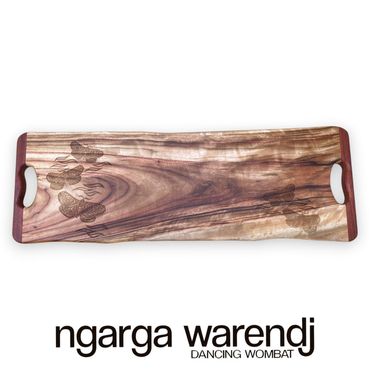 CAMPHOR LAUREL LONG BOARD WITH REDGUM HANDLES - ASSORTED DESIGNS