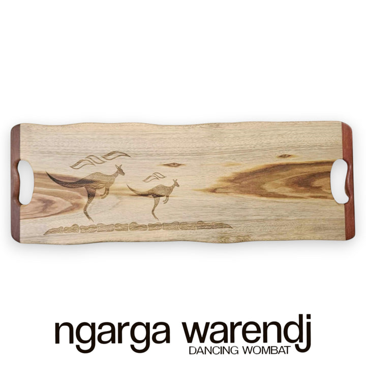 CAMPHOR LAUREL LONG BOARD WITH REDGUM HANDLES - ASSORTED DESIGNS