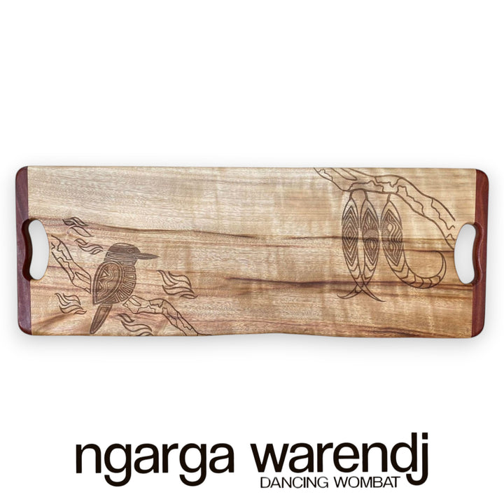 CAMPHOR LAUREL LONG BOARD WITH REDGUM HANDLES - ASSORTED DESIGNS