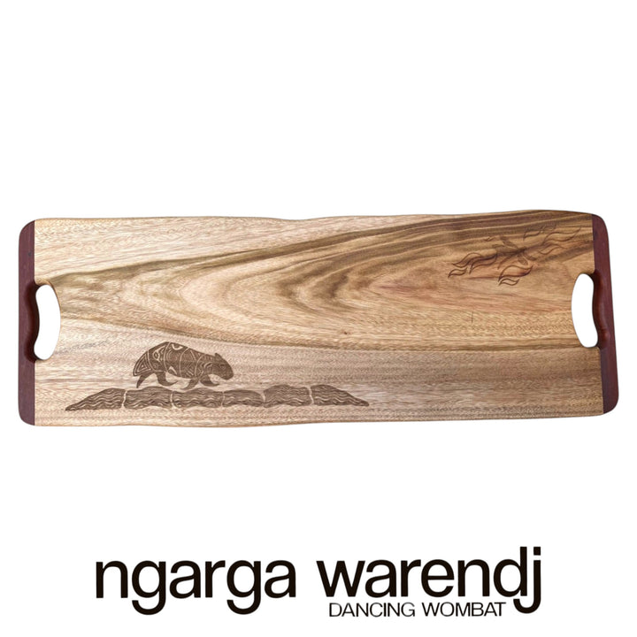 CAMPHOR LAUREL LONG BOARD WITH REDGUM HANDLES - ASSORTED DESIGNS