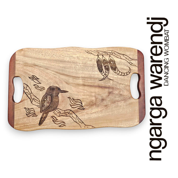 CAMPHOR LAUREL & REDGUM THIN MEDIUM BOARD WITH HANDLES - KOOKABURRA DESIGN