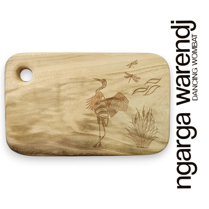 CAMPHOR LAUREL RECTANGLE BOARD WITH HOLE -  MEDIUM - ASSORTED DESIGNS