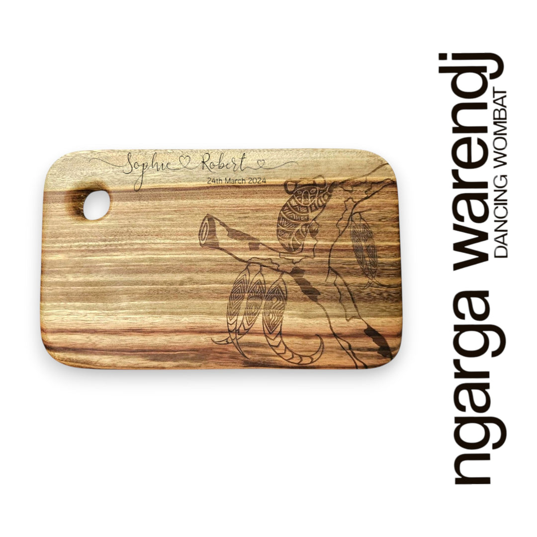 CAMPHOR LAUREL RECTANGLE BOARD WITH HOLE - SMALL - ASSORTED DESIGNS