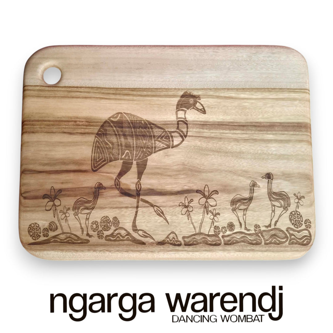 CAMPHOR LAUREL RECTANGLE BOARD WITH HOLE -  EXTRA LARGE - ASSORTED DESIGN