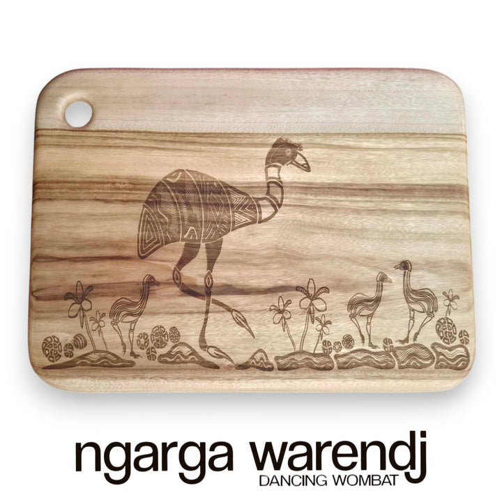 CAMPHOR LAUREL RECTANGLE BOARD WITH HOLE -  EXTRA LARGE - ASSORTED DESIGN