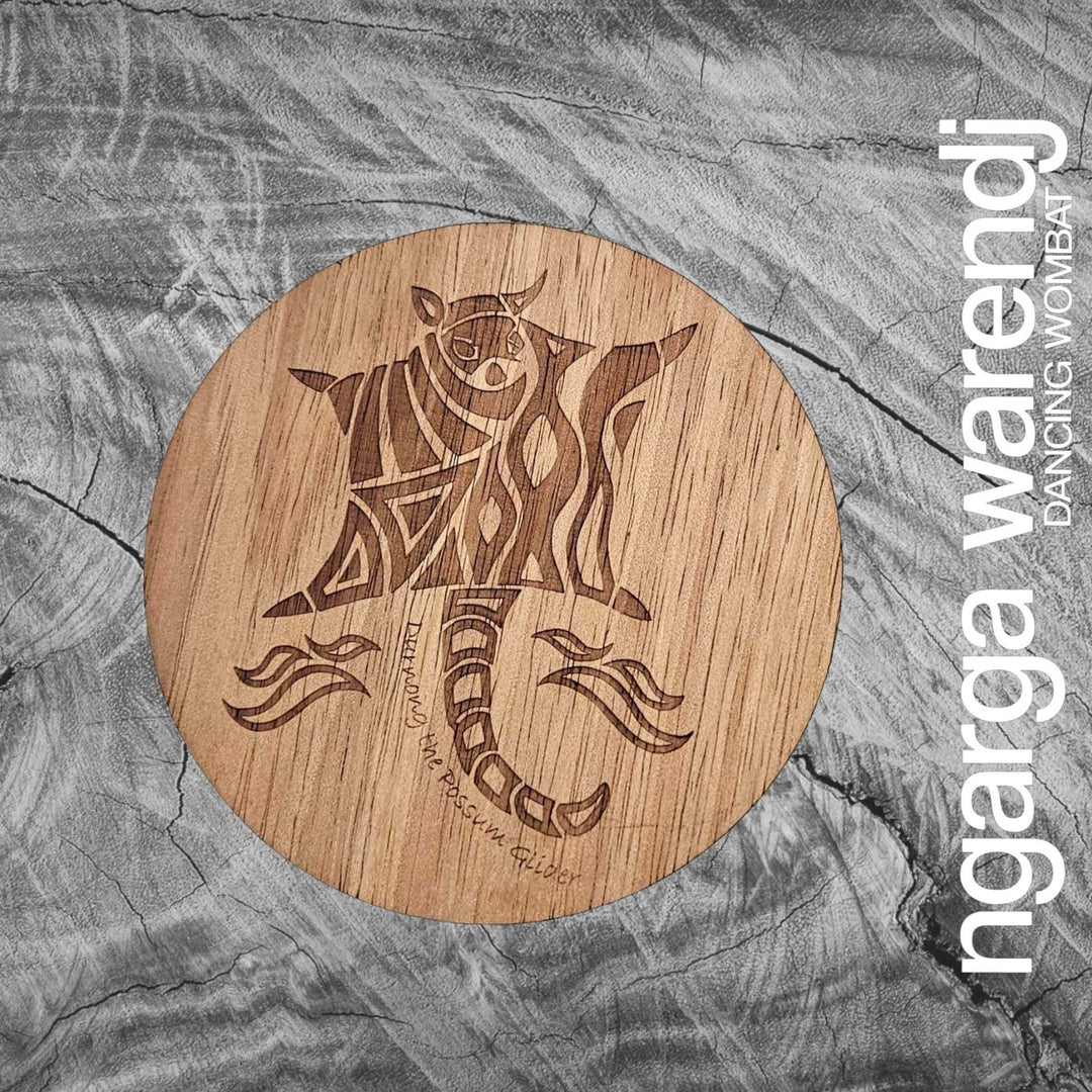 Ngarga Warendj Creator Story Series Round Coasters Set of 8 - Assorted Timber