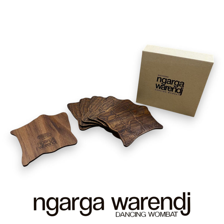 Ngarga Warendj Gift Box Camphor Laurel Board, SS Mug, Possum Cloak Coasters, Card and Chocolate Hamper