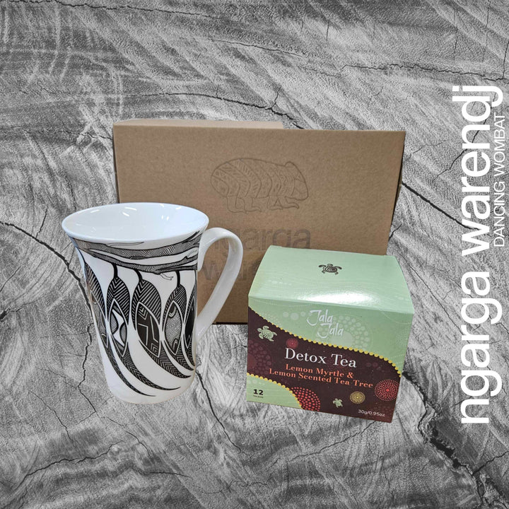 Ngarga Warendj Gum leaves Mug and Jala Jala Tea Gift Box Hamper