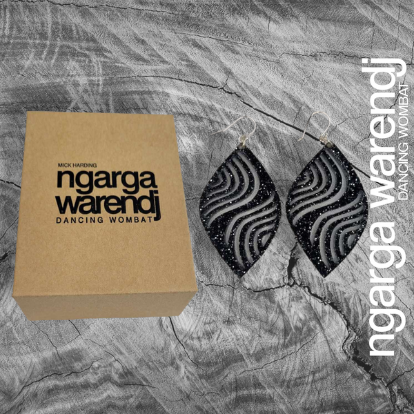 EARRINGS - MEETING PLACE NAGORANG YILAM MALGARR SHIELD DESIGN