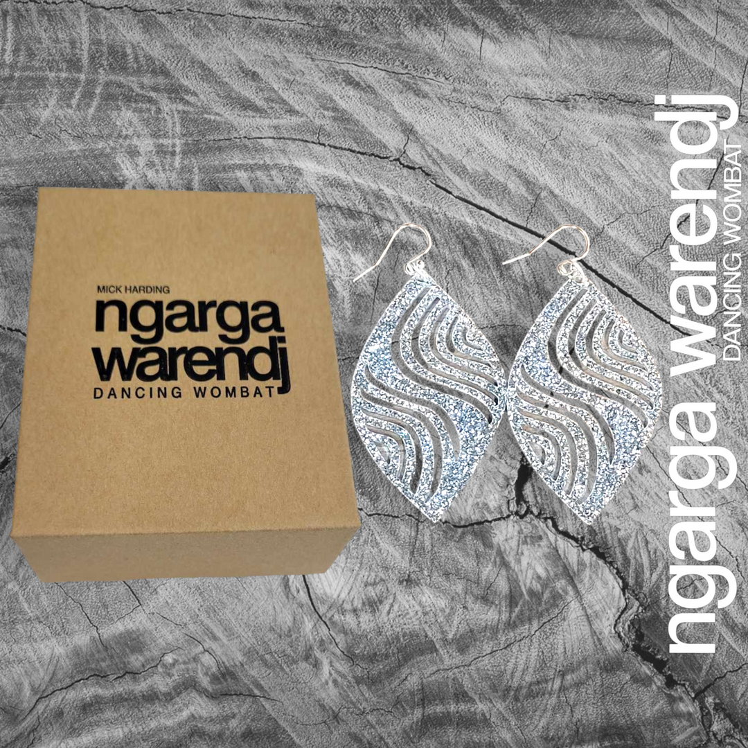 NGARGA WARENDJ EARRINGS - MEETING PLACE NAGORANG YILAM MALGARR SHIELD DESIGN