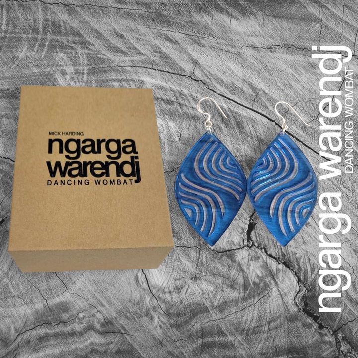 NGARGA WARENDJ EARRINGS - MEETING PLACE NAGORANG YILAM MALGARR SHIELD DESIGN