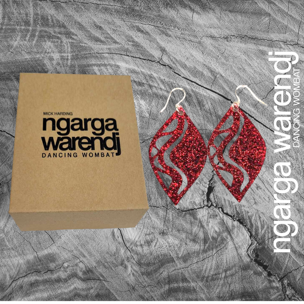 EARRINGS - MOUNTAIN & RIVERS NGARRAK WARING MALGARR DESIGN