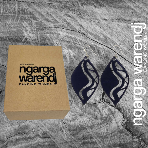 EARRINGS - MOUNTAIN & RIVERS NGARRAK WARING MALGARR DESIGN