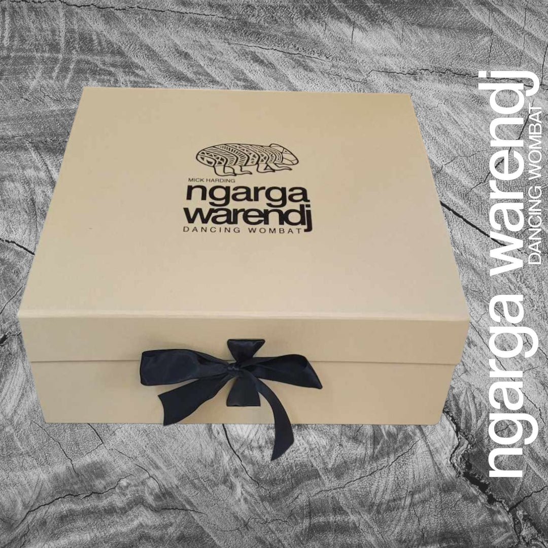 Ngarga Warendj Gift Box Hamper Pack 5 - Mini Acacia Board - Journal - Hand Cream - Body Bar - Chocolate - Card