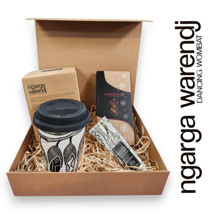 Ngarga Warendj Gift Box Mug or Keep Cup, Handcream and Chocolate Hamper Pack