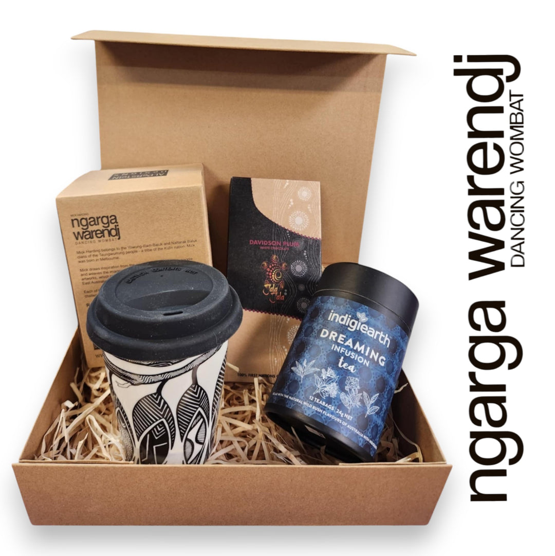 Ngarga Warendj Gift Box Indigiearth Tea, Chocolate and Keep Cup Hamper Pack
