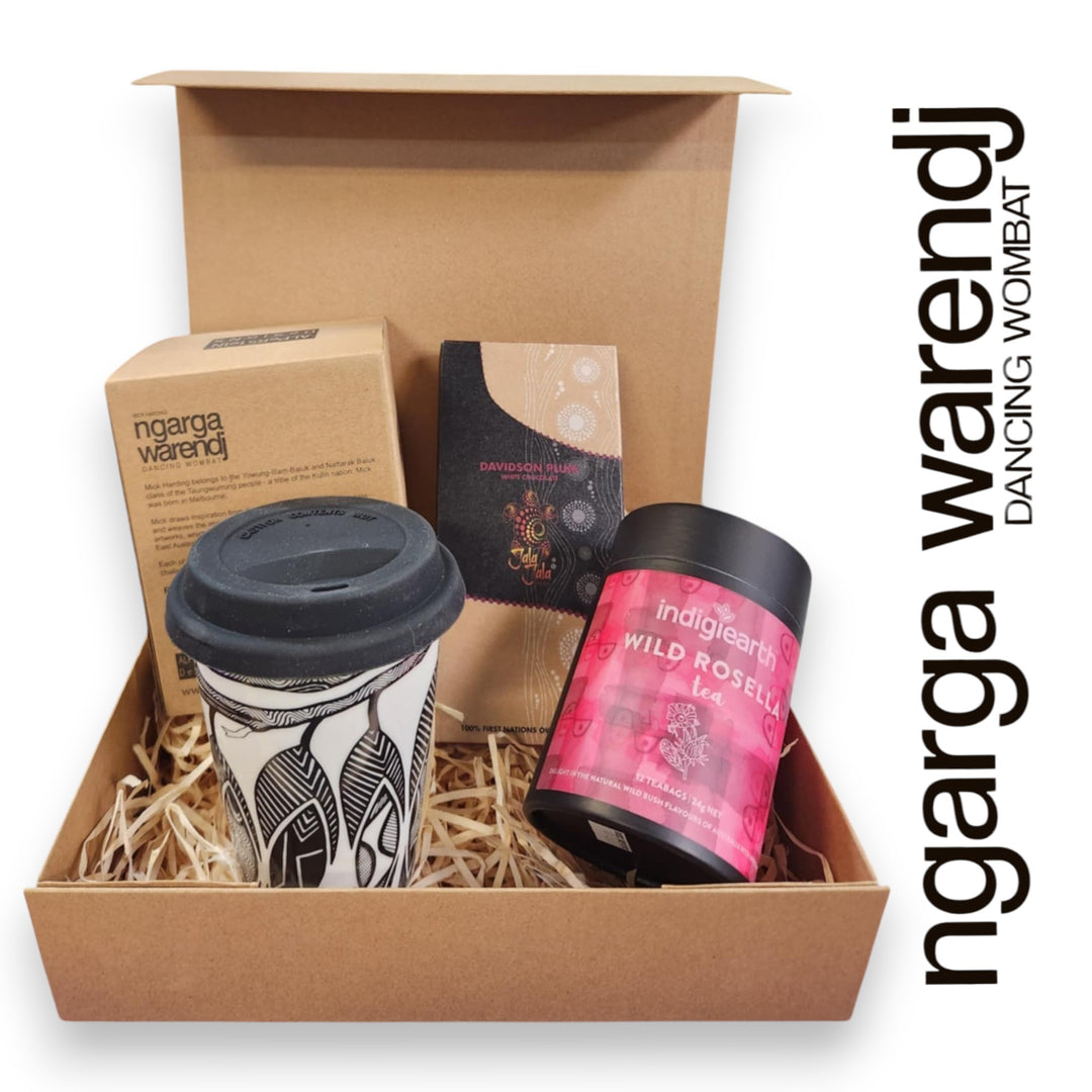 Ngarga Warendj Gift Box Indigiearth Tea, Chocolate and Keep Cup Hamper Pack