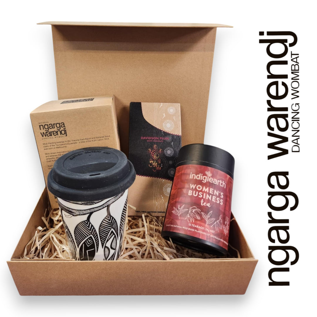 Ngarga Warendj Gift Box Indigiearth Tea, Chocolate and Keep Cup Hamper Pack
