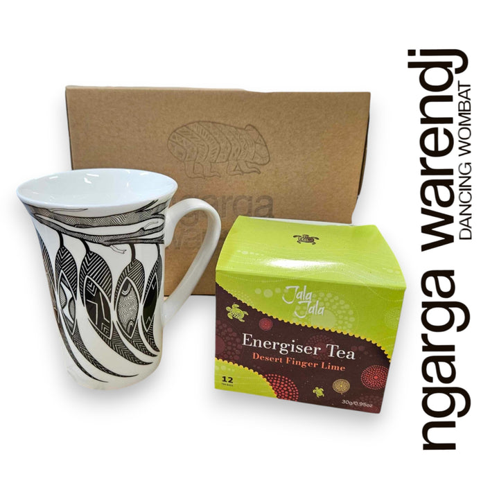Ngarga Warendj Gum leaves Mug and Jala Jala Tea Gift Box Hamper