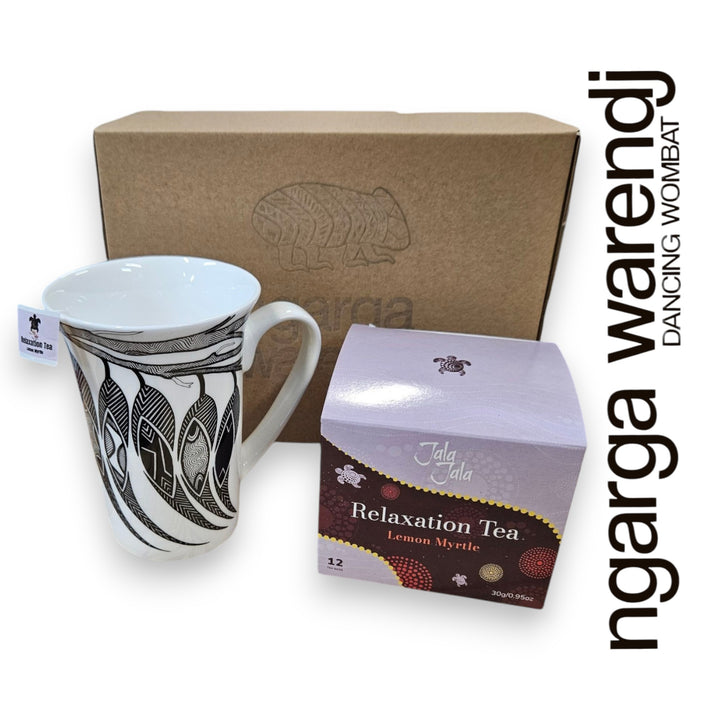 Ngarga Warendj Gum leaves Mug and Jala Jala Tea Gift Box Hamper