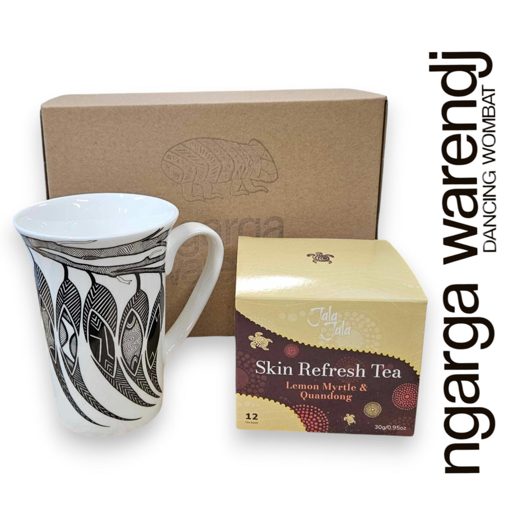 Ngarga Warendj Gum leaves Mug and Jala Jala Tea Gift Box Hamper