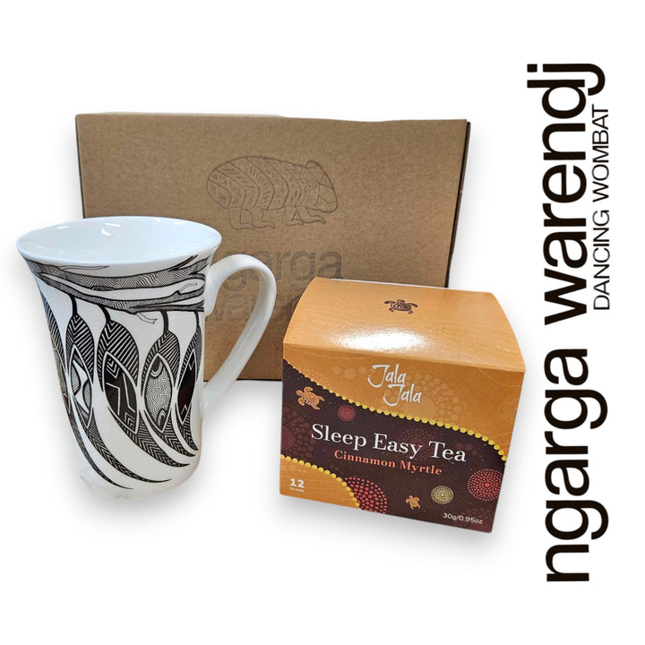 Ngarga Warendj Gum leaves Mug and Jala Jala Tea Gift Box Hamper