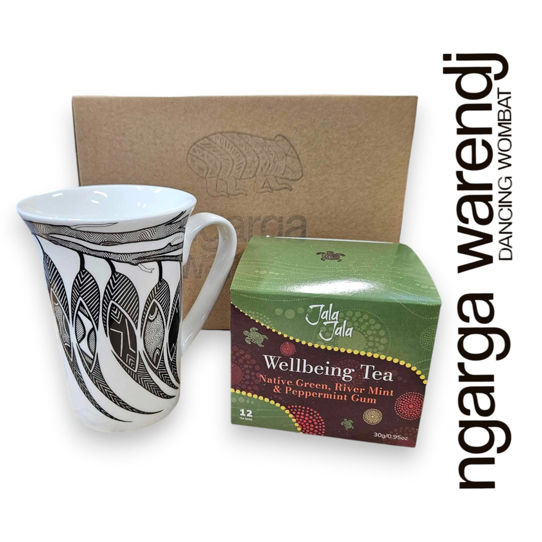 Ngarga Warendj Gum leaves Mug and Jala Jala Tea Gift Box Hamper