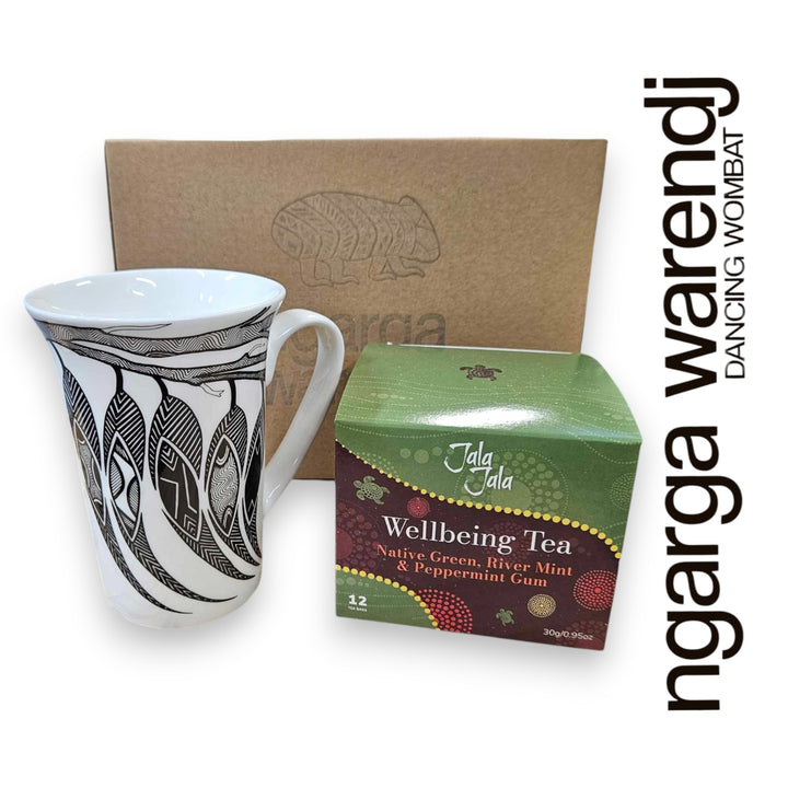 Ngarga Warendj Gum leaves Mug and Jala Jala Tea Gift Box Hamper