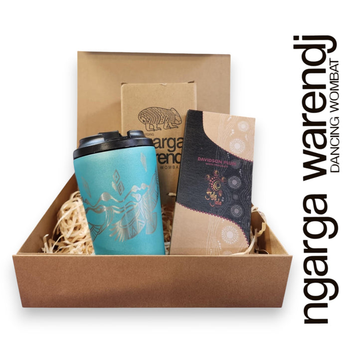 Ngarga Warendj Gift Box Bunjil and Waa Stainless Steel Keep Cup and Chocolate Hamper